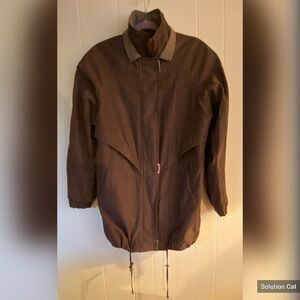 Fleet Street Coat Women’s Small Taupe Brown Soft Zippered and Snaps